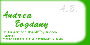 andrea bogdany business card